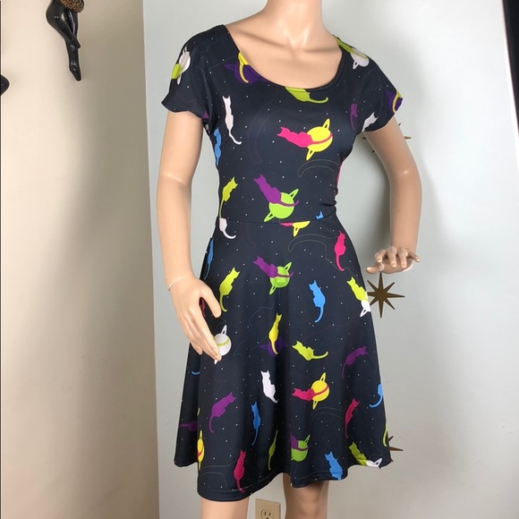 cowcow Dresses & Skirts - Space cat skater dress